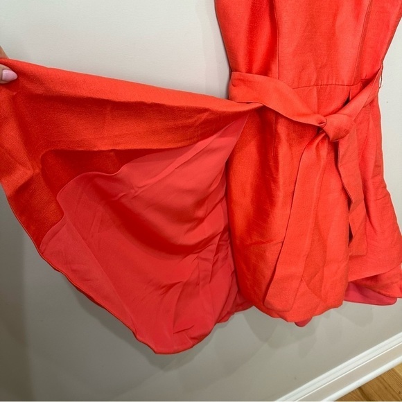 C/MEO COLLECTIVE Paneled Layered Asymmetric Dress Salmon Coral Dress Mini - Picture 5 of 9